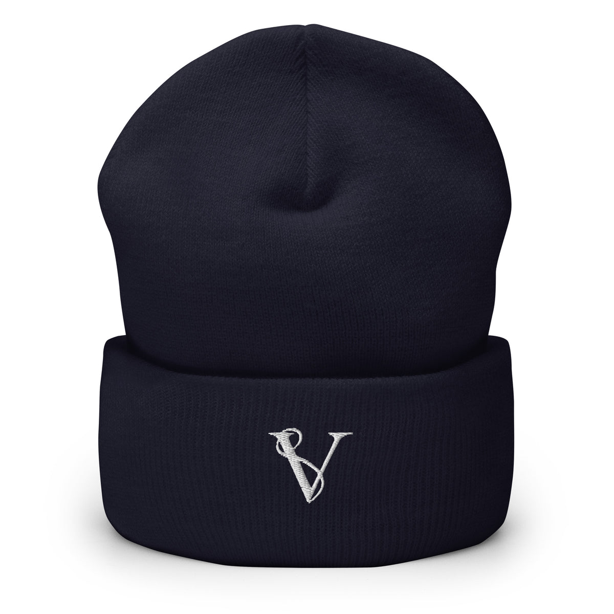 Bonnet à Revers Signature V Brodée – Valsen – couleur Bleu Marine