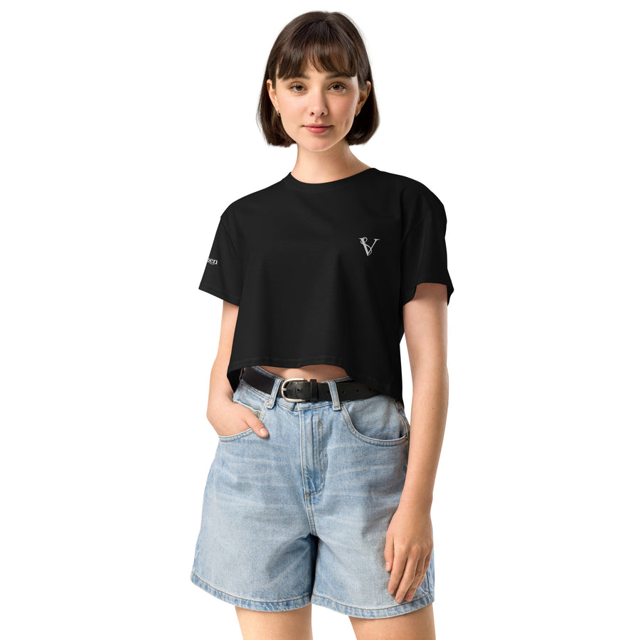 Crop-Top Signature V Brodé – Valsen – couleur Noir