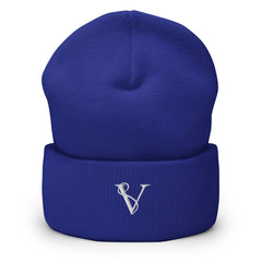 Bonnet à Revers Signature V Brodée – Valsen – couleur Bleu Roi