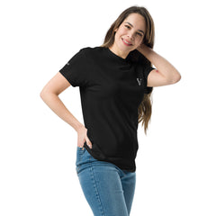 T-shirt classique Signature V Brodé – Valsen – couleur Noir
