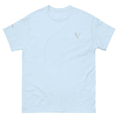 T-shirt classique Signature V Brodé – Valsen – couleur Bleu Clair