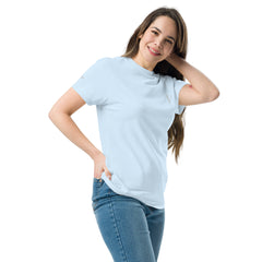 T-shirt classique Signature V Brodé – Valsen – couleur Bleu Clair