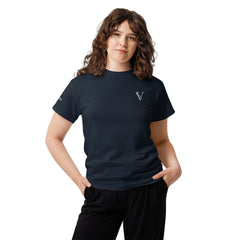 T-shirt classique Signature V Brodé – Valsen – couleur Bleu Marine