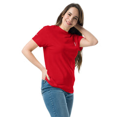 T-shirt classique Signature V Brodé – Valsen – couleur Rouge