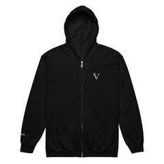 Sweat à Capuche Zippé Signature V Brodé – Valsen – couleur Noir