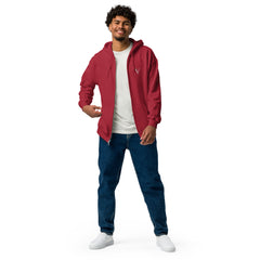 Sweat à Capuche Zippé Signature V Brodé – Valsen – couleur Rouge Cardinal