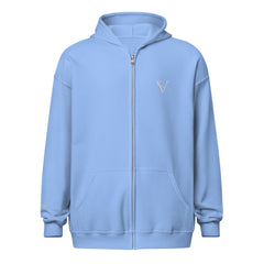 Sweat à Capuche Zippé Signature V Brodé – Valsen – couleur Bleu Clair
