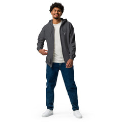 Sweat à Capuche Zippé Signature V Brodé – Valsen – couleur Gris Foncé Chiné