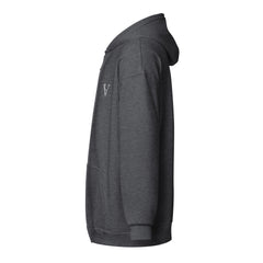 Sweat à Capuche Zippé Signature V Brodé – Valsen – couleur Gris Foncé Chiné