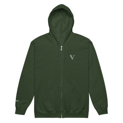 Sweat à Capuche Zippé Signature V Brodé – Valsen – couleur Vert Forêt