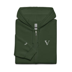 Sweat à Capuche Zippé Signature V Brodé – Valsen – couleur Vert Forêt