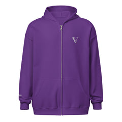 Sweat à Capuche Zippé Signature V Brodé – Valsen – couleur Violet