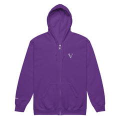 Sweat à Capuche Zippé Signature V Brodé – Valsen – couleur Violet
