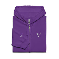 Sweat à Capuche Zippé Signature V Brodé – Valsen – couleur Violet