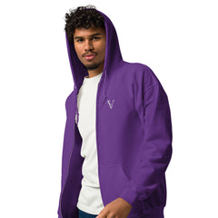 Sweat à Capuche Zippé Signature V Brodé – Valsen – couleur Violet