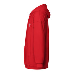 Sweat à Capuche Zippé Signature V Brodé – Valsen – couleur Rouge