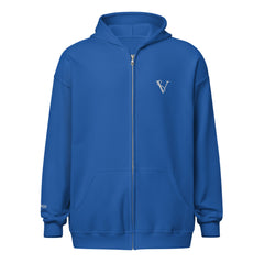 Sweat à Capuche Zippé Signature V Brodé – Valsen – couleur Bleu Roi