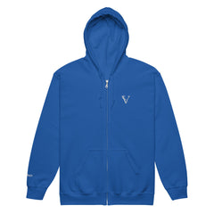 Sweat à Capuche Zippé Signature V Brodé – Valsen – couleur Bleu Roi