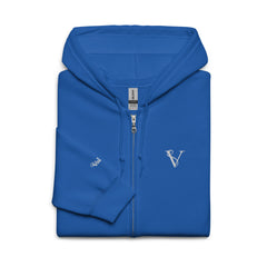 Sweat à Capuche Zippé Signature V Brodé – Valsen – couleur Bleu Roi