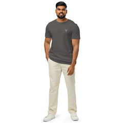 T-shirt Moyen-Épais Coton Bio Signature V Brodé – Valsen – couleur Anthracite