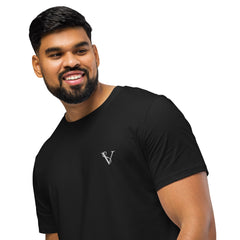 T-shirt Moyen-Épais Coton Bio Signature V Brodé – Valsen – couleur Noir