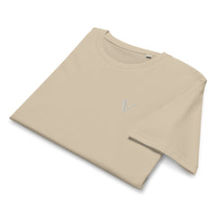 T-shirt Moyen-Épais Coton Bio Signature V Brodé – Valsen – couleur Desert Dust