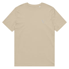 T-shirt Moyen-Épais Coton Bio Signature V Brodé – Valsen – couleur Desert Dust