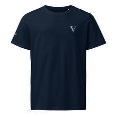 T-shirt Moyen-Épais Coton Bio Signature V Brodé – Valsen – couleur French Navy