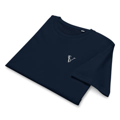 T-shirt Moyen-Épais Coton Bio Signature V Brodé – Valsen – couleur French Navy