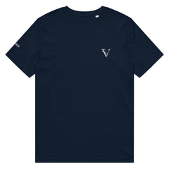 T-shirt Moyen-Épais Coton Bio Signature V Brodé – Valsen – couleur French Navy