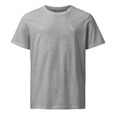 T-shirt Moyen-Épais Coton Bio Signature V Brodé – Valsen – couleur Gris Chiné