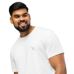 T-shirt Moyen-Épais Coton Bio Signature V Brodé – Valsen – couleur Blanc