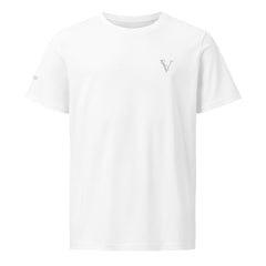 T-shirt Moyen-Épais Coton Bio Signature V Brodé – Valsen – couleur Blanc