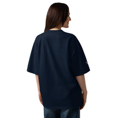 T-shirt Oversize Organique Signature V Brodé – Valsen – couleur French Navy