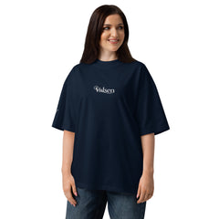 T-shirt Oversize Organique Signature V Brodé – Valsen – couleur French Navy