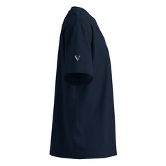 T-shirt Oversize Organique Signature V Brodé – Valsen – couleur French Navy