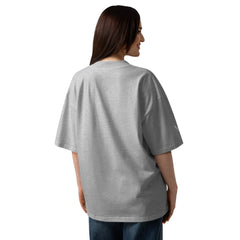 T-shirt Oversize Organique Signature V Brodé – Valsen – couleur Gris Chiné