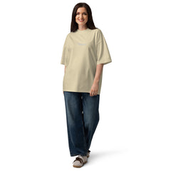 T-shirt Oversize Organique Signature V Brodé – Valsen – couleur Pierre