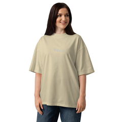 T-shirt Oversize Organique Signature V Brodé – Valsen – couleur Pierre