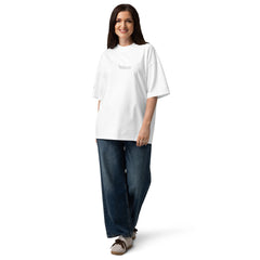 T-shirt Oversize Organique Signature V Brodé – Valsen – couleur Blanc