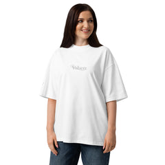 T-shirt Oversize Organique Signature V Brodé – Valsen – couleur Blanc