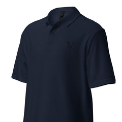 Polo Piqué Signature V Brodé – Valsen – couleur Bleu Marine