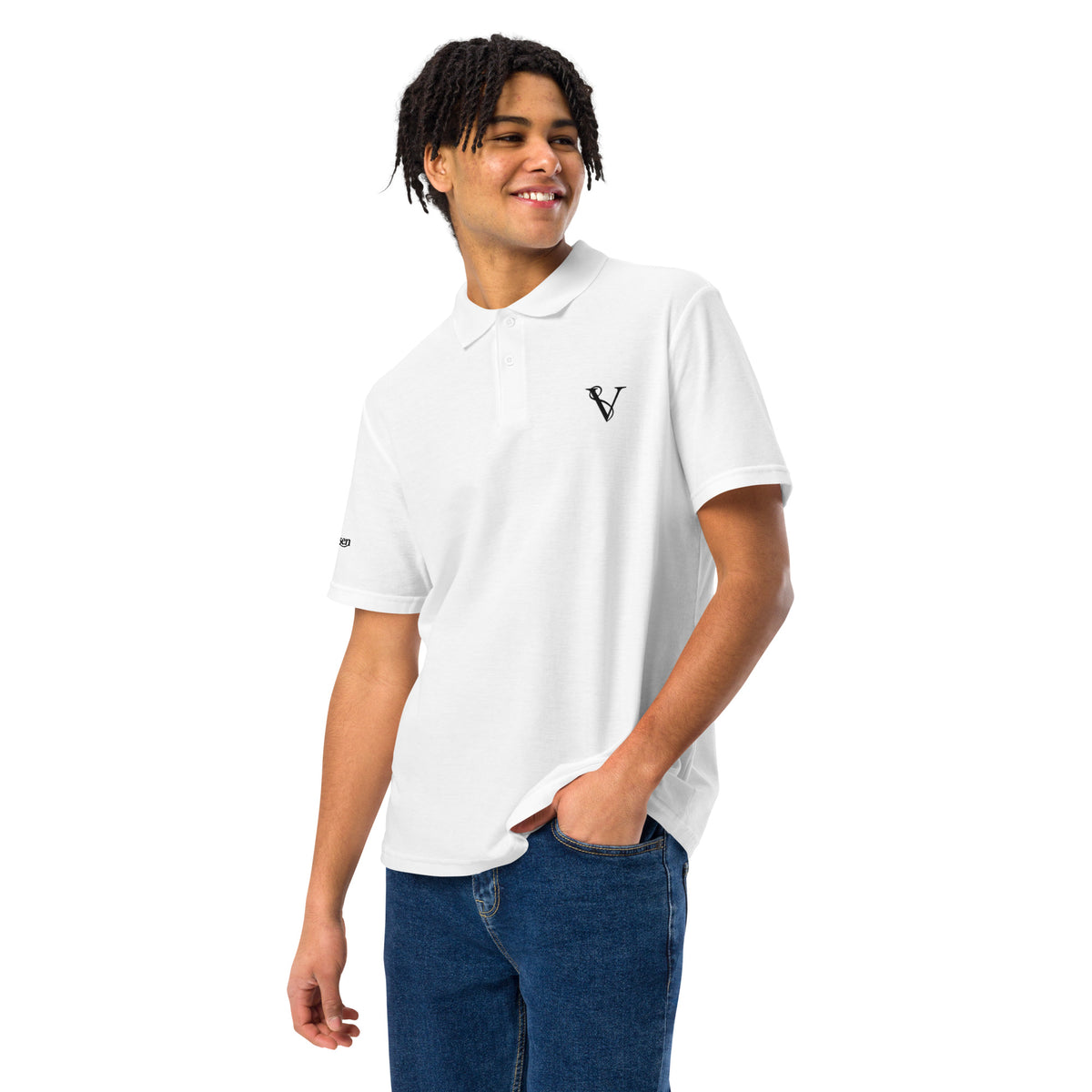 Polo Piqué Signature V Brodé – Valsen – couleur Blanc