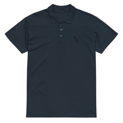 Polo Premium Signature V Brodé – Valsen – couleur Bleu Marine