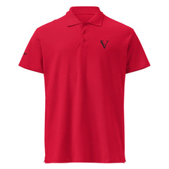 Polo Premium Signature V Brodé – Valsen – couleur Rouge
