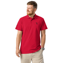 Polo Premium Signature V Brodé – Valsen – couleur Rouge