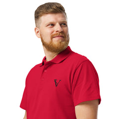 Polo Premium Signature V Brodé – Valsen – couleur Rouge