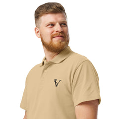 Polo Premium Signature V Brodé – Valsen – couleur Sable