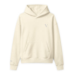 Sweat à Capuche Premium Relax Signature V Brodé – Valsen – couleur Crème