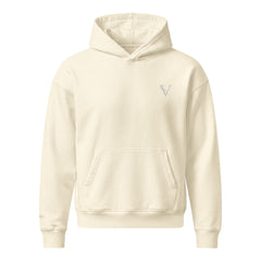 Sweat à Capuche Premium Relax Signature V Brodé – Valsen – couleur Crème